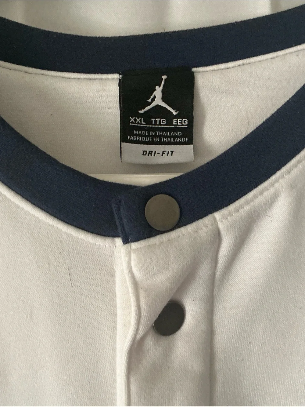 Jordan Two-Tone Button-Up Jacket in White and Navy
